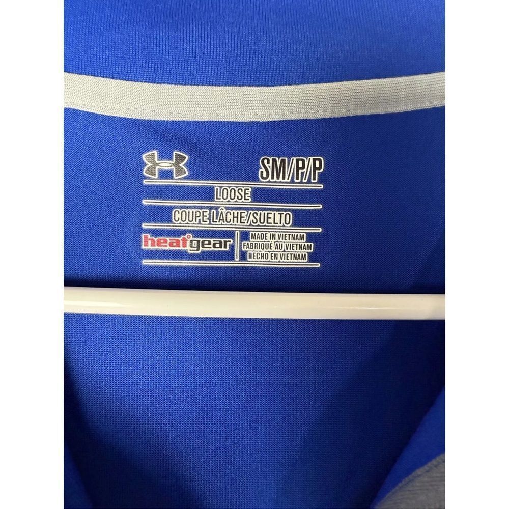 Under Armour 1/4 Zip Shirt Men's Small Blue Pullover Loose Running Workout Gym - Picture 3 of 5